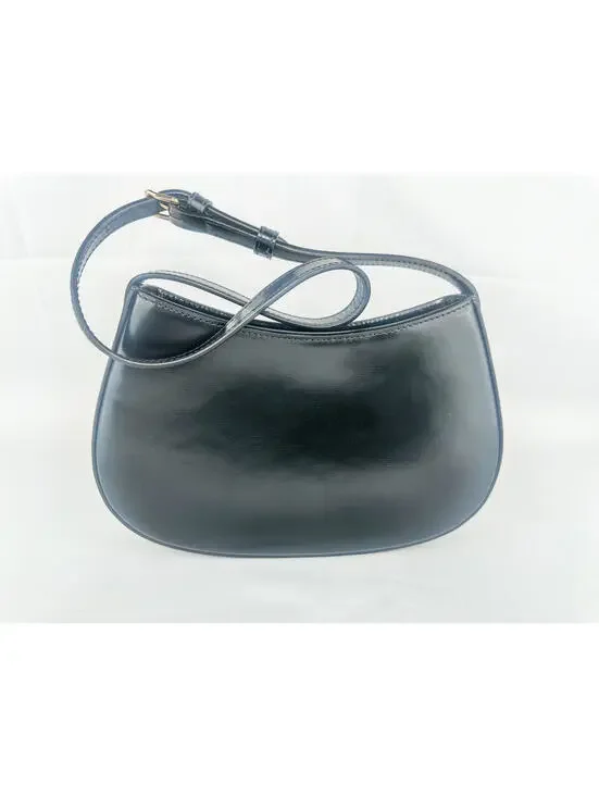 CELINE Medium Tilly Shoulder Bag Black Shiny Calfskin Triomphe - Picture 3 of 9